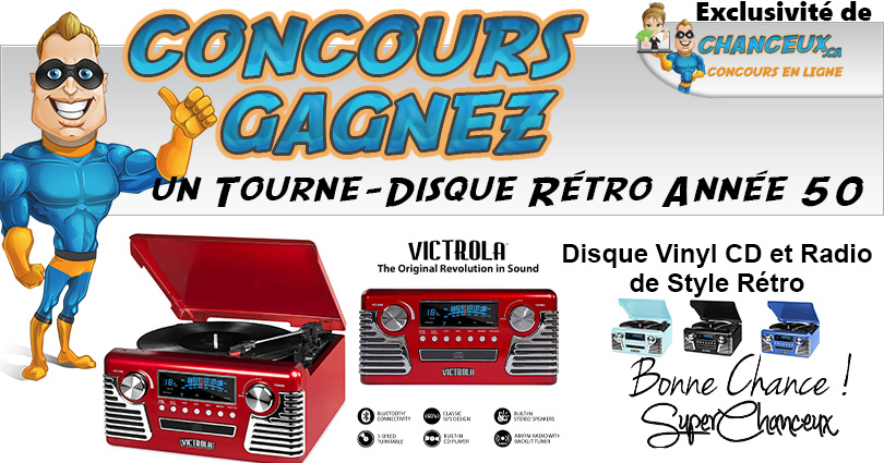 CONCOURS EXCLUSIF - Concours Tourne-Disque Style Rétro Année 50