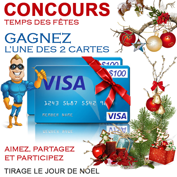 CONCOURS EXCLUSIF - Concours Carte Visa de 100$