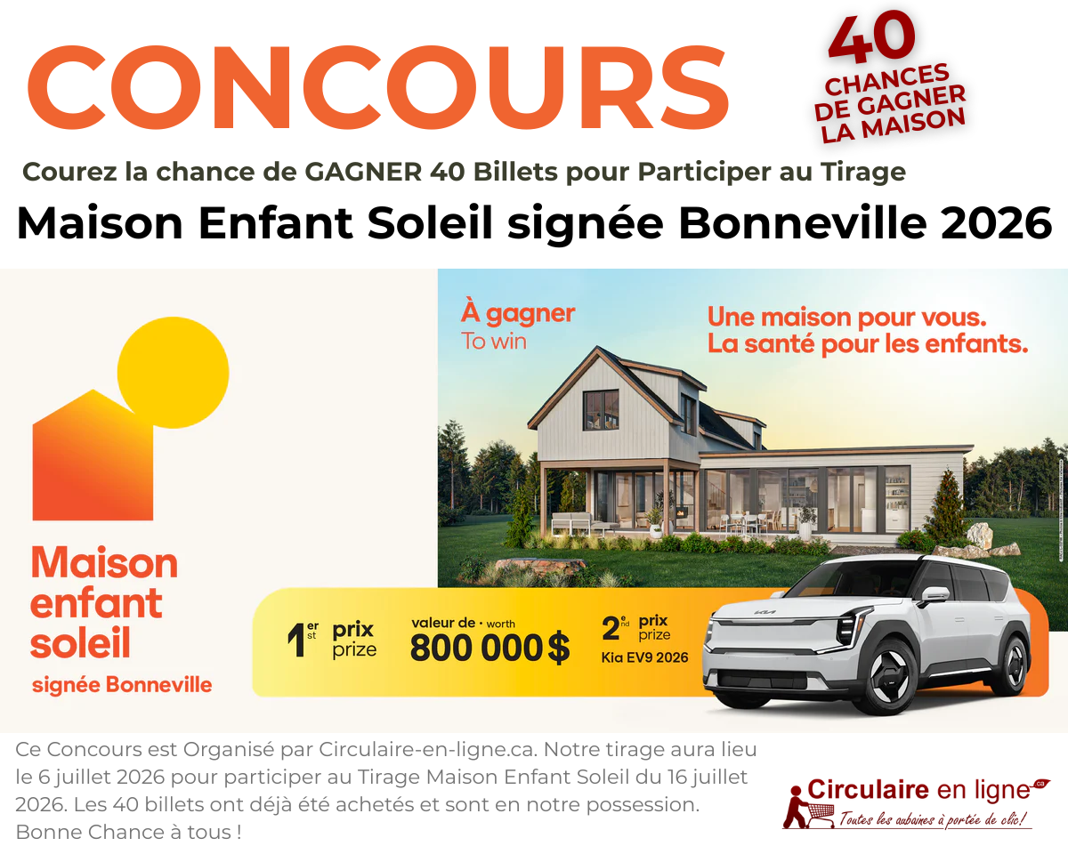 Concours 40 Chances de GAGNER La Maison Enfant Soleil signée Bonneville 2026