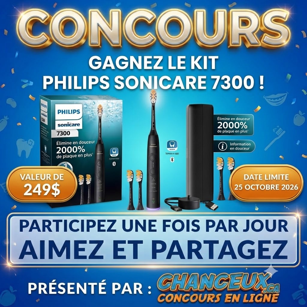 CONCOURS EXCLUSIF - Concours Brosse à dents Philips Sonicare Séries 7300
