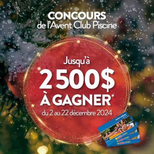 Concours Calendrier de l'Avent Club Piscine