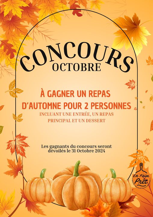 Concours En Faim Prêt - Gagnez un repas d'Automne pour 2 personnes!