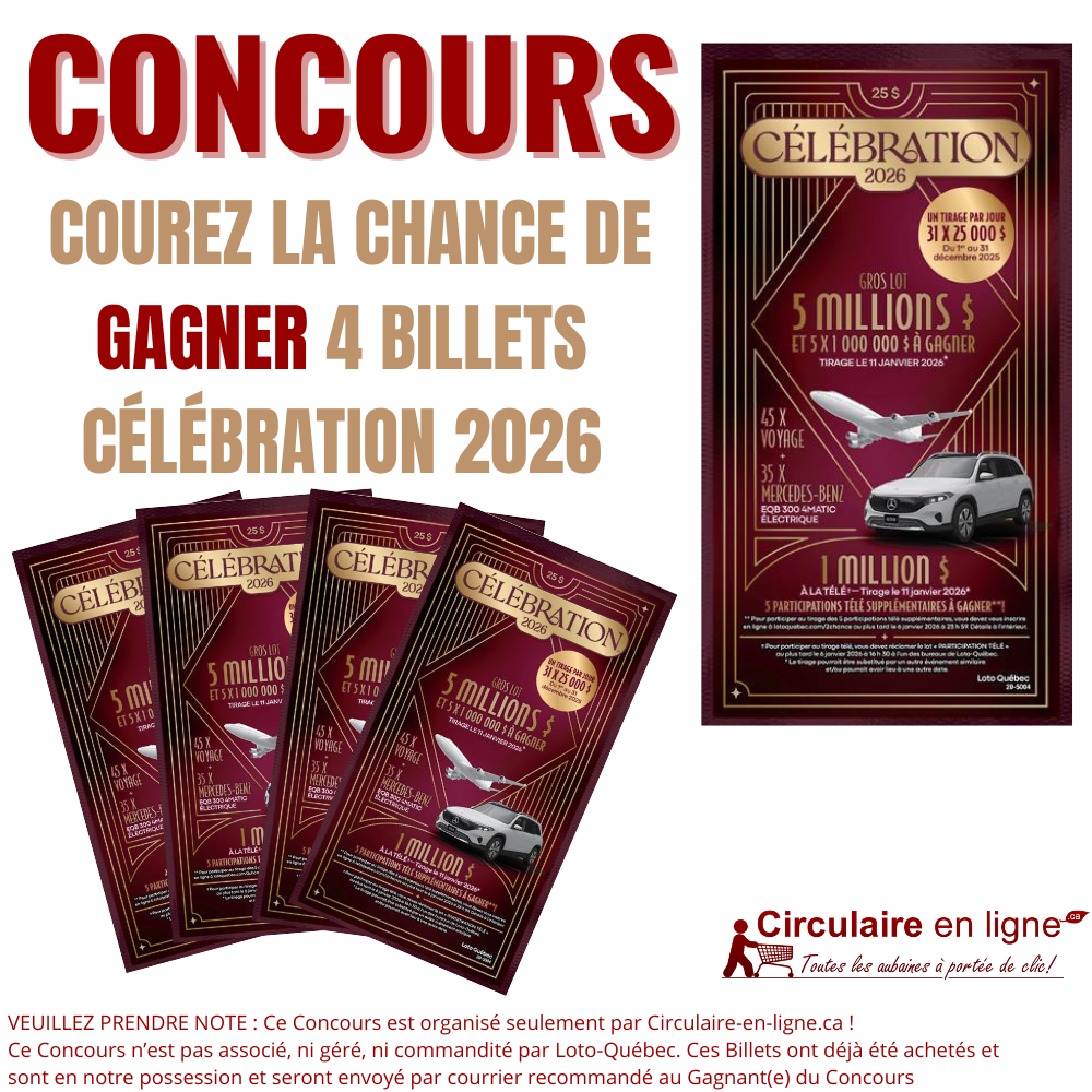 Concours Gagnez 4 Billets Célébration 2026