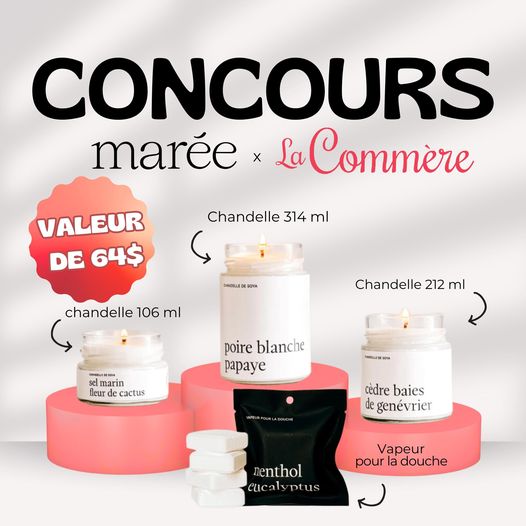 Concours Gagnez 4 produits de la collection classique marée Chandelle d’une valeur de 64$