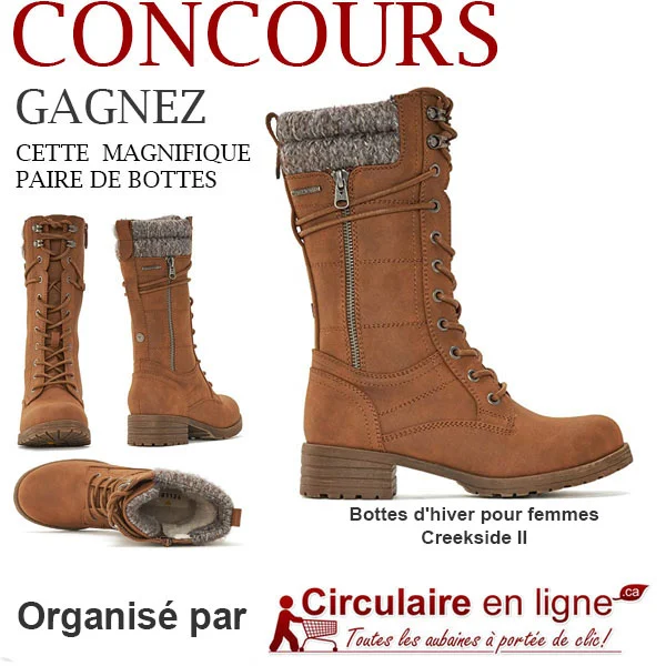 Concours Gagnez cette Magnifique Paire de Bottes CREEKSIDE ll