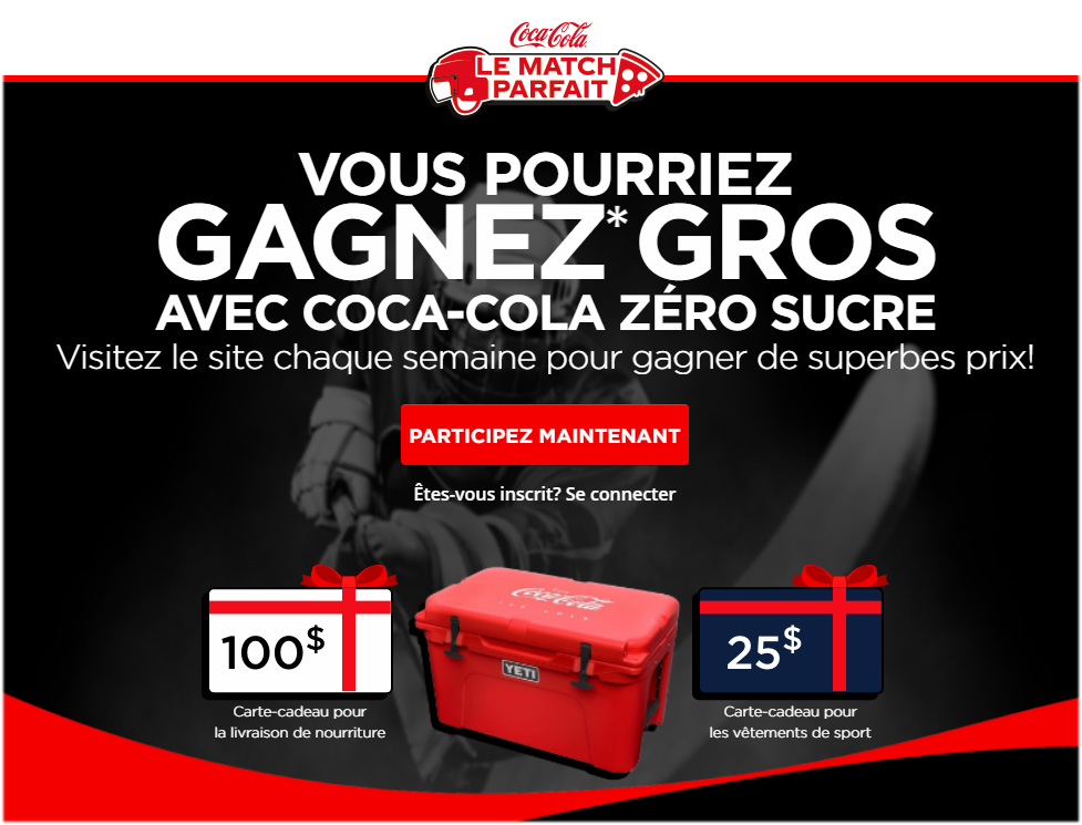 Concours Gagnez Gros avec Coca-Cola Zéro Sucre