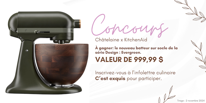 Concours Gagnez le nouveau batteur sur socle de KitchenAid d’une valeur de 999,99 $