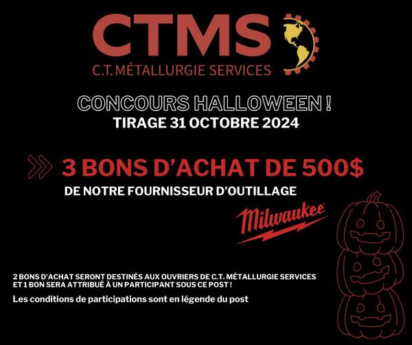 Concours Gagnez l'un des 3 bons d'achat de 500$ chacun du fournisseur d'outillage Milwaukee!