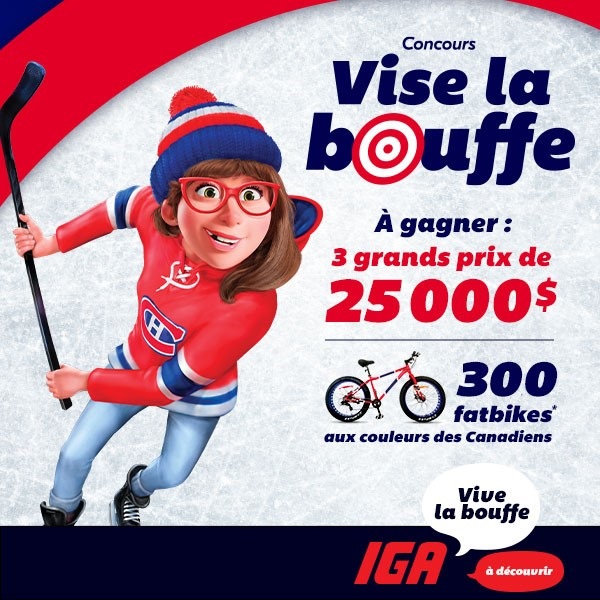 Concours Gagnez l'un des 3 grands prix de 25 000 $ et 300 fatbikes aux couleurs des Canadiens de Montréal!
