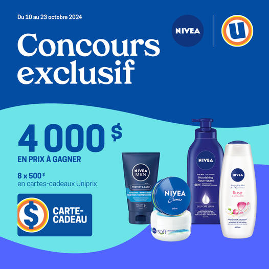 Concours Gagnez l’une des 8 carte-cadeau Uniprix de 500 $!