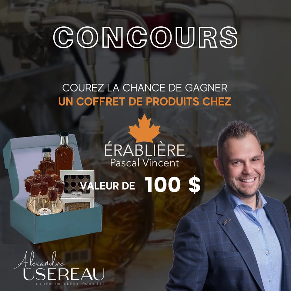 Concours Gagnez un coffret de produits chez Érablière Pascal Vincent d'une valeur de 100$ !