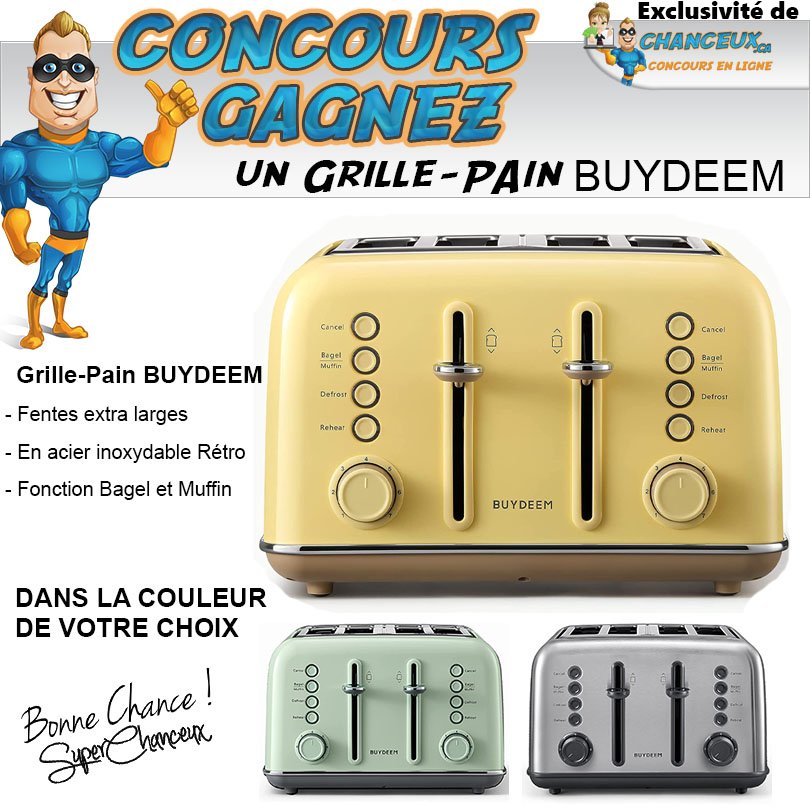 CONCOURS EXCLUSIF - Concours Gagnez un Grille-Pain Buydeem de Style Rétro