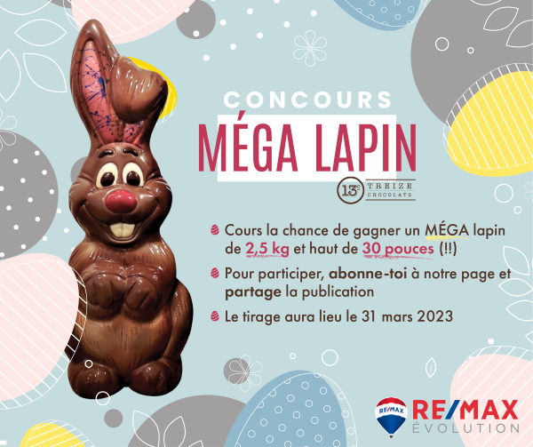 Concours Gagnez un MÉGA lapin de Pâques fait à la main par les artisans de chez Treize Chocolats !