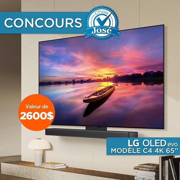 Concours Gagnez un téléviseur C4 OLED evo 4K 65’’ de LG TV d’une valeur de 2600$!