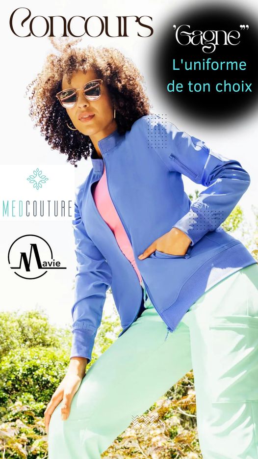 Concours Gagnez un uniforme MED COUTURE de la couleur de votre choix  chez MAVIE!