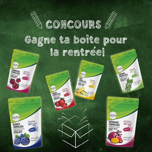 Concours Gagnez une boîte parfaite pour la rentrée remplie de 48 délicieuses collations lyophilisées, nutritives et saines !