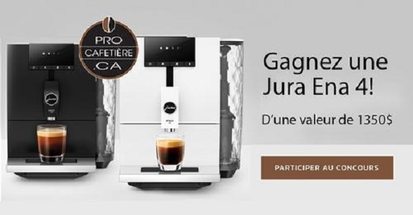 Concours Gagnez une cafetière automatique Jura Ena 4 d'une valeur de 1350$!