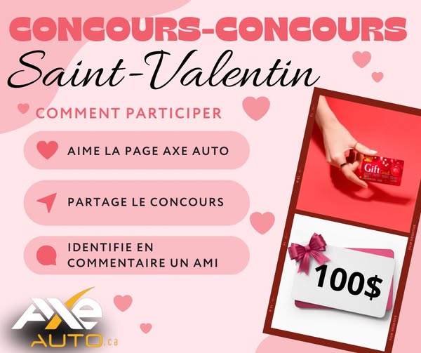 Concours Gagnez une carte-cadeau d'une valeur de 100.00$ afin de célébrez l'amour en grand!