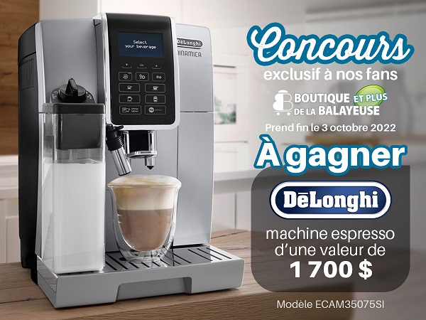 Concours Gagnez une machine à café espresso de la marque De'Longhi North America, d'une valeur de 1 700$! Concours Gagnez une machine à café espresso de la marque De'Longhi North America, d'une valeur de 1 700$!