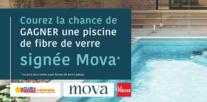 Concours Gagnez une piscine de fibre de verre signée MOVA, d’une valeur maximale de 45 000 $ !