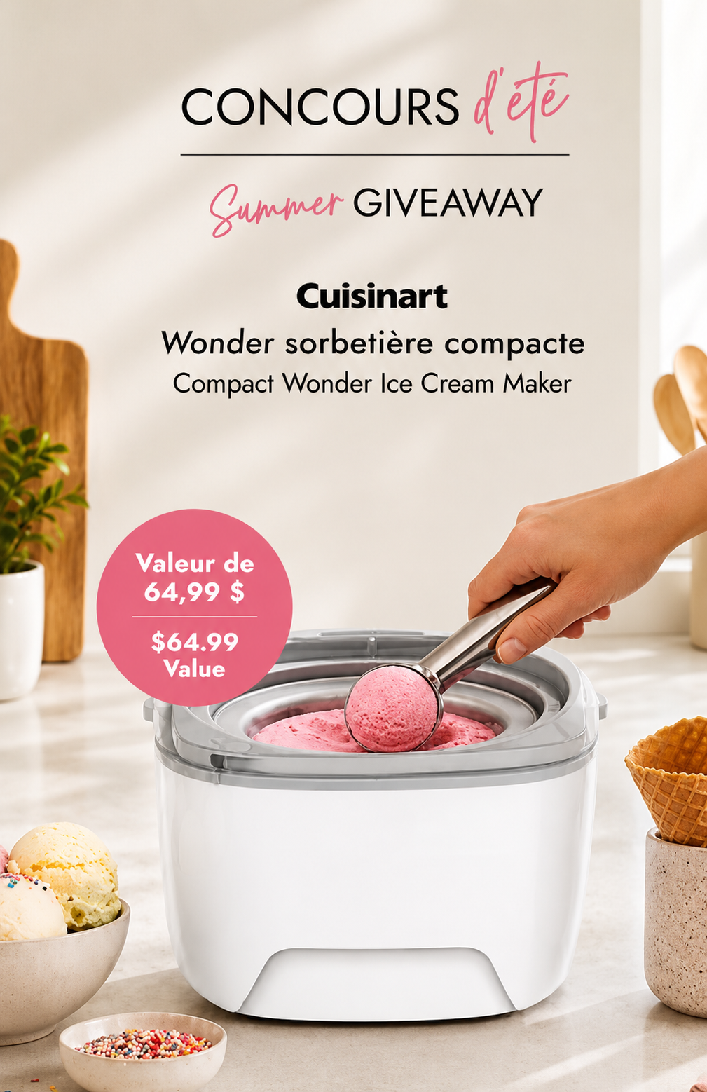 Concours Gagnez une sorbetière Cuisinart!