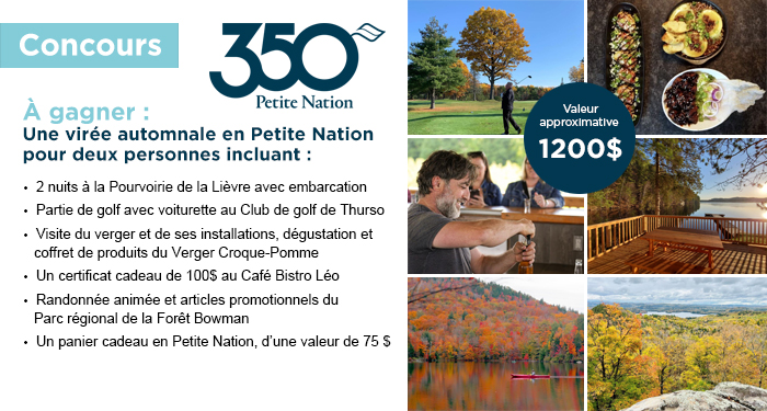 Concours Gagnez une virée automnale en Petite Nation