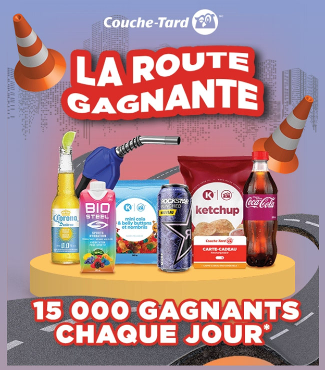 Concours La Route Gagnante chez Couche-Tard! 15 000 Gagnants à Chaque Jour!