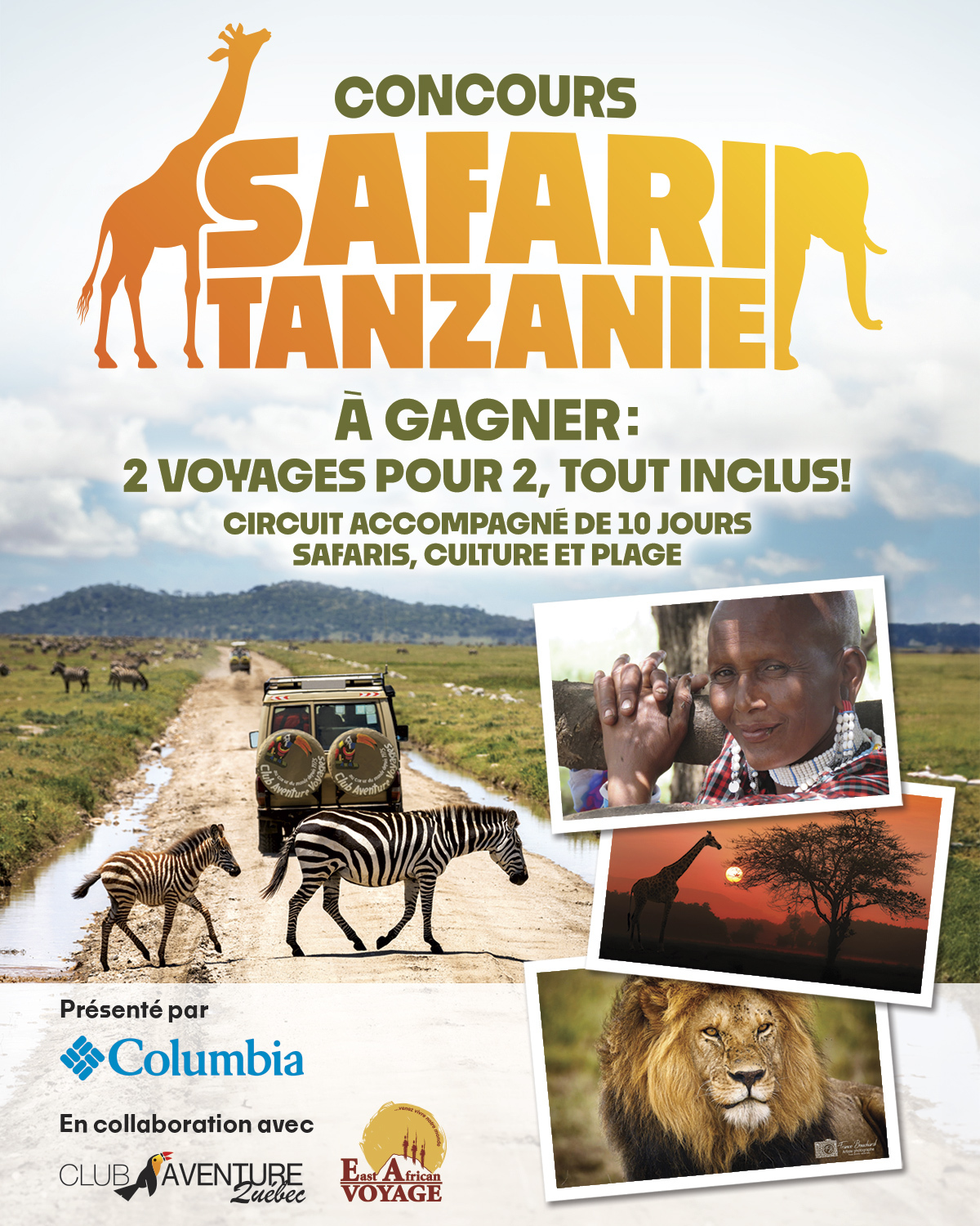 Concours Latulippe - Gagnez l'un des 2 voyages Safari en Tanzanie pour 2 personnes d'une durée de 10 jours!