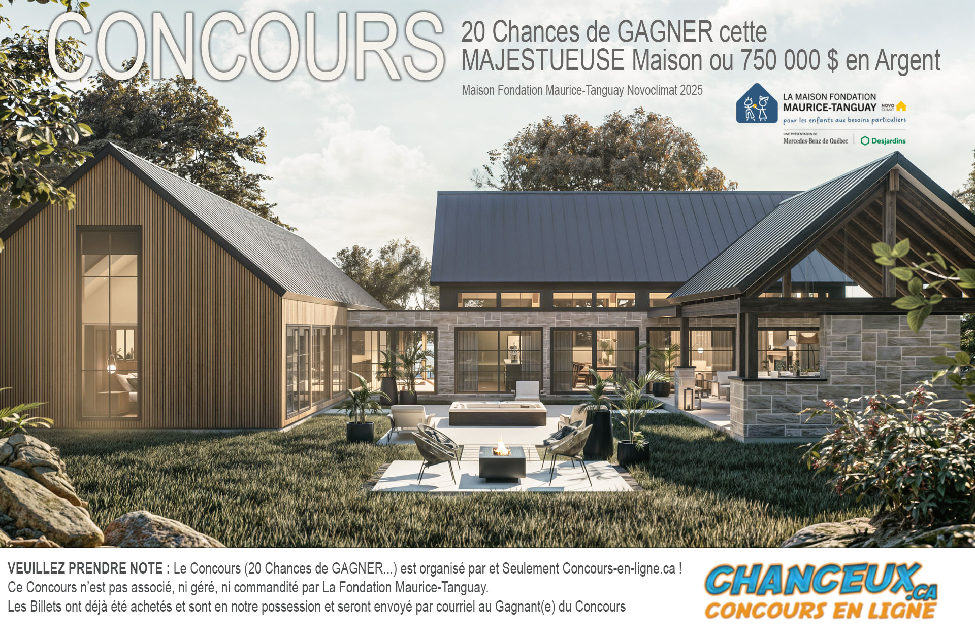 CONCOURS EXCLUSIF - Concours Maison Tanguay 2025 Obtenez 20 Chances de Gagner