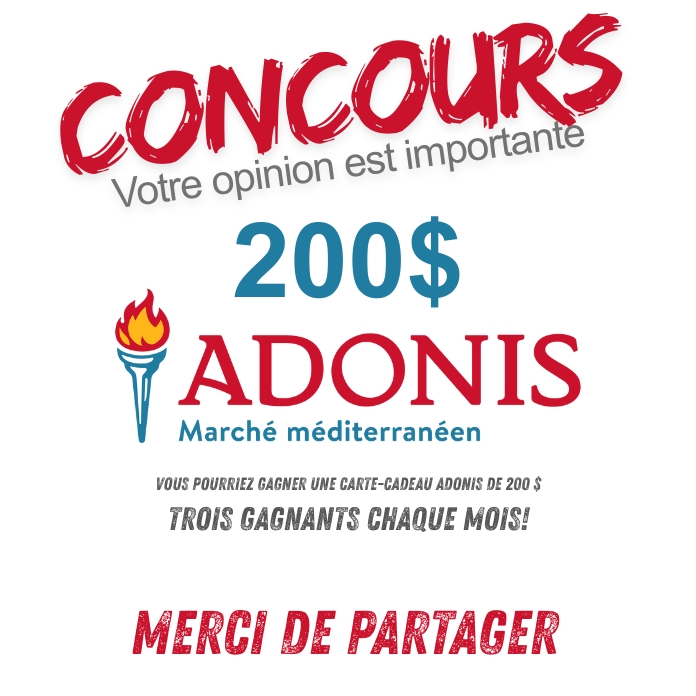 Concours Marché Adonis Carte-Cadeau de 200$
