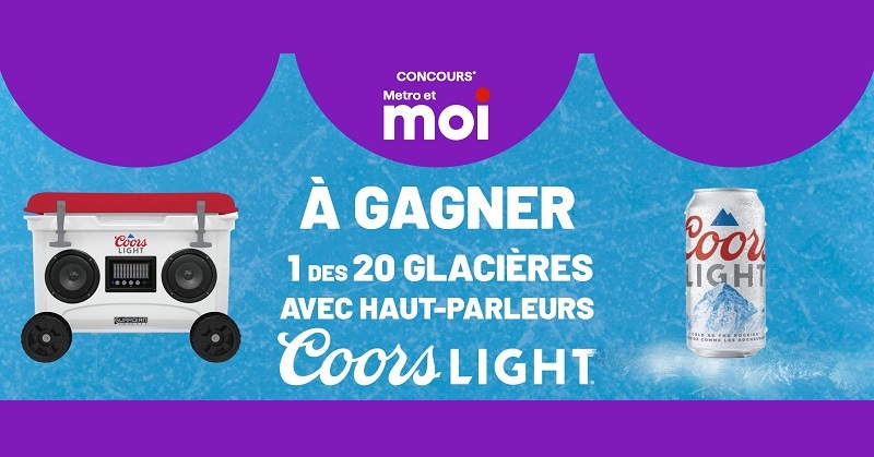 Concours Metro - gagnez 1 des 20 glacières avec haut‑parleurs Coors Light d'une valeur de 325 $ chacune!