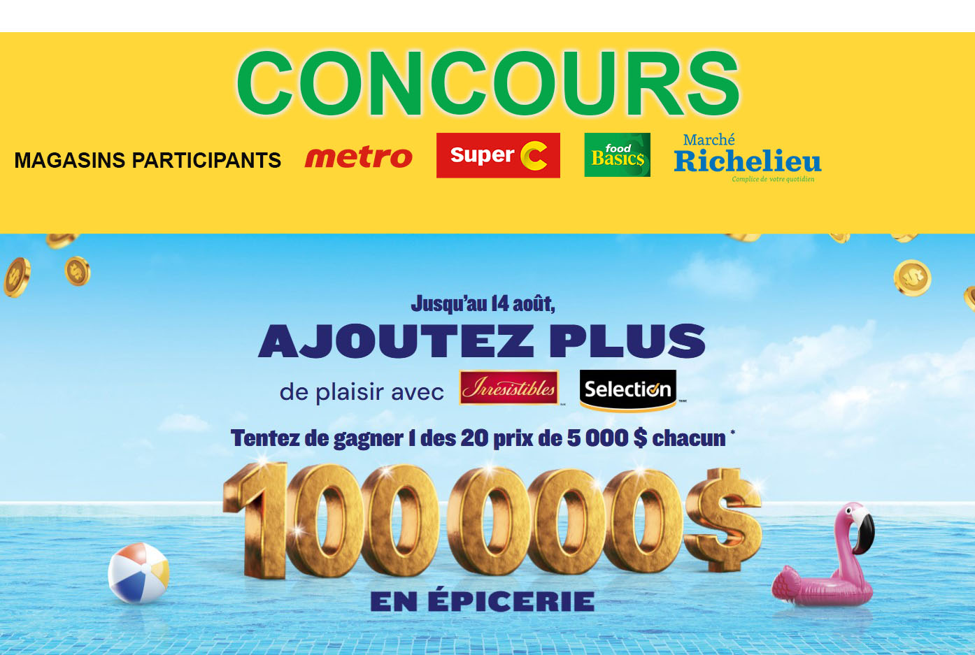 Concours Métro & Super C - Gagnez un des 20 prix de 5000$ d'épicerie!