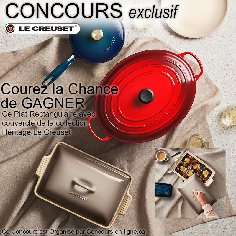 CONCOURS EXCLUSIF - Concours Plat à Cuisson Le Creuset Rectangulaire avec Couvercle